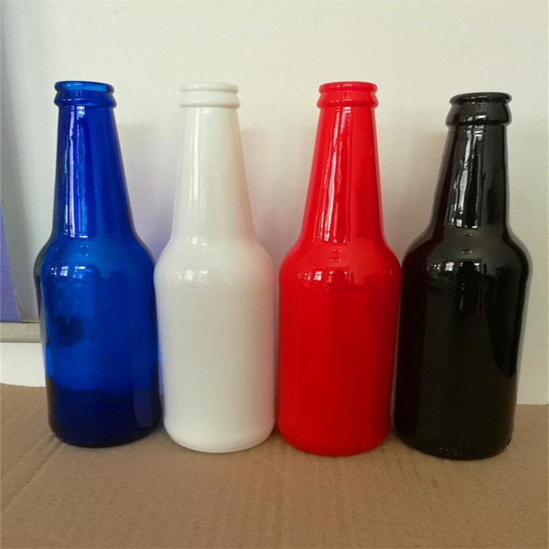330ml matte painted black glass beer bottles