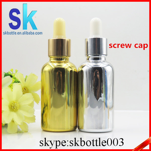 330pcs 30ml Gold Aluminum Cheap Gold Luxury Glass Dropper Bottles Black 1oz Customized Glass Bottle