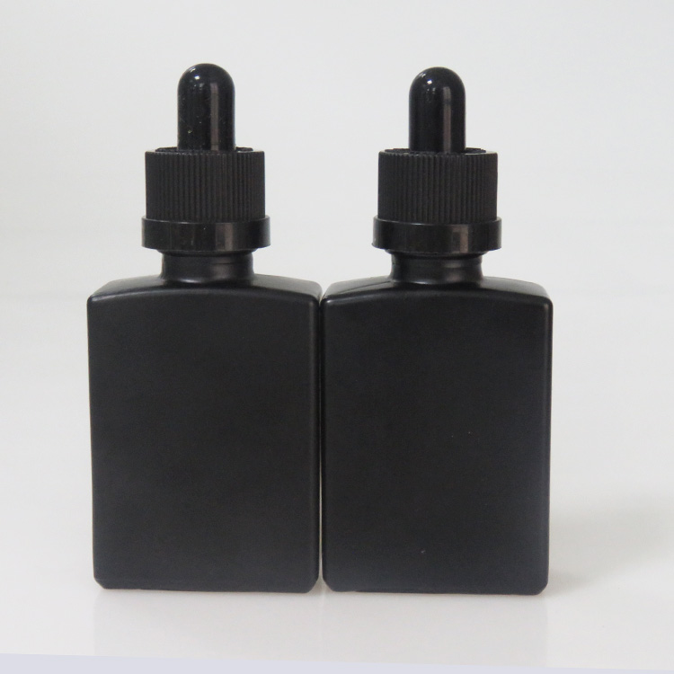 330pcs 30ml black matt rectangular glass bottle CBD oil glass bottle black square glass bottle