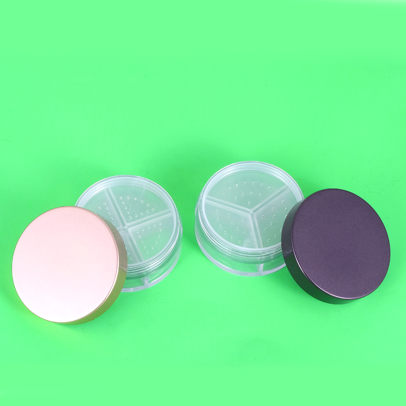 33g 40g 3 well 4 well empty plastic loose powder case empty Customized makeup clear loose powder case plastic