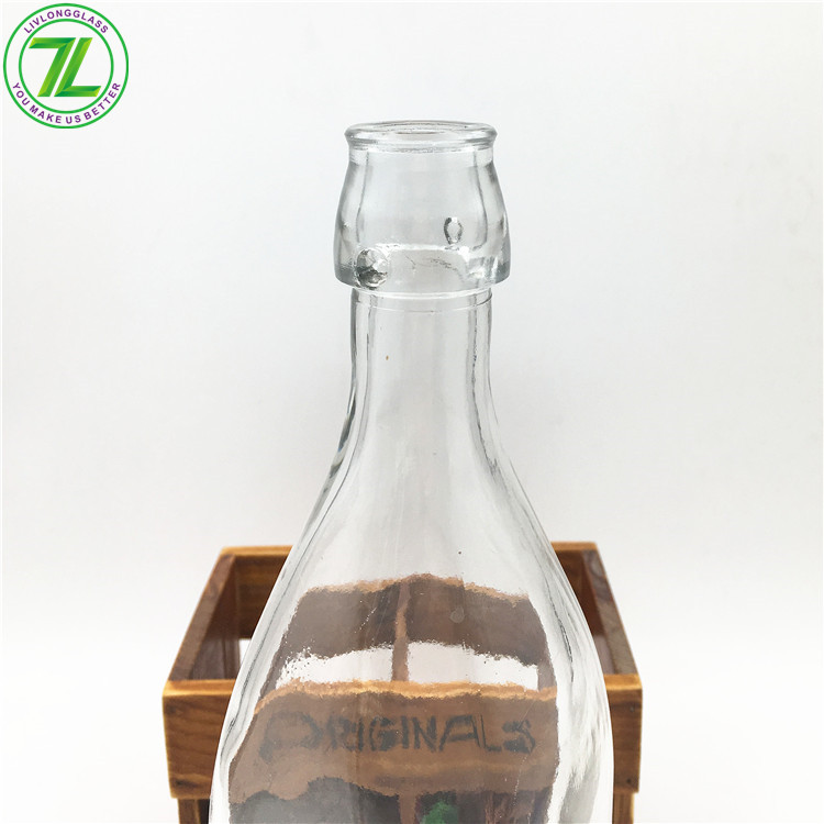 33oz 1000ml 1 Litre Glass Beverage Cold Press Juice Milk Bottle With Swing Top