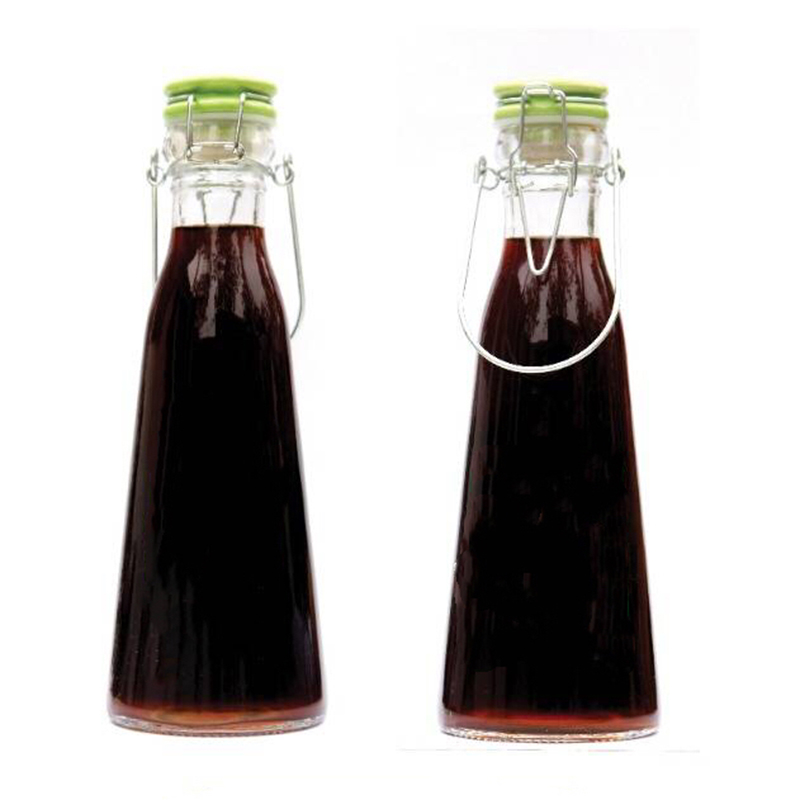 33ozPortable Enzyme Drink Bottle, External Handle Milk Bottle, Ceramic Cover Glass Bottle,