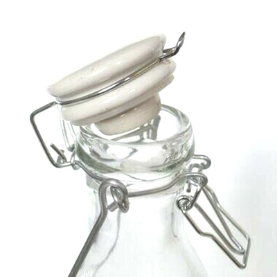 33ozPortable Enzyme Drink Bottle, External Handle Milk Bottle, Ceramic Cover Glass Bottle,