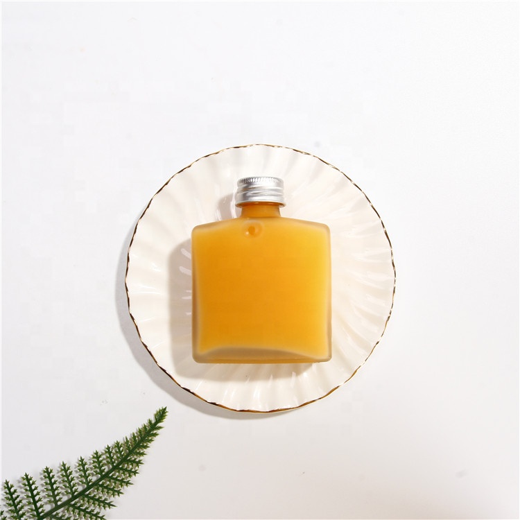 350 ML Square Flat Cold Brew Coffee Glass Bottle Juice Glass Bottle 28 Mouth