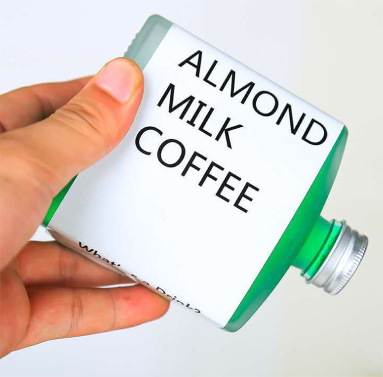 350 ML Square Flat Cold Brew Coffee Glass Bottle Juice Glass Bottle With Aluminum Cap