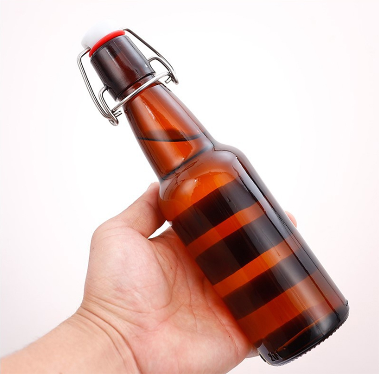 350 ml 500 ml 1000 ml Amber Glass Beer Bottles for Home Brewing with Flip Caps