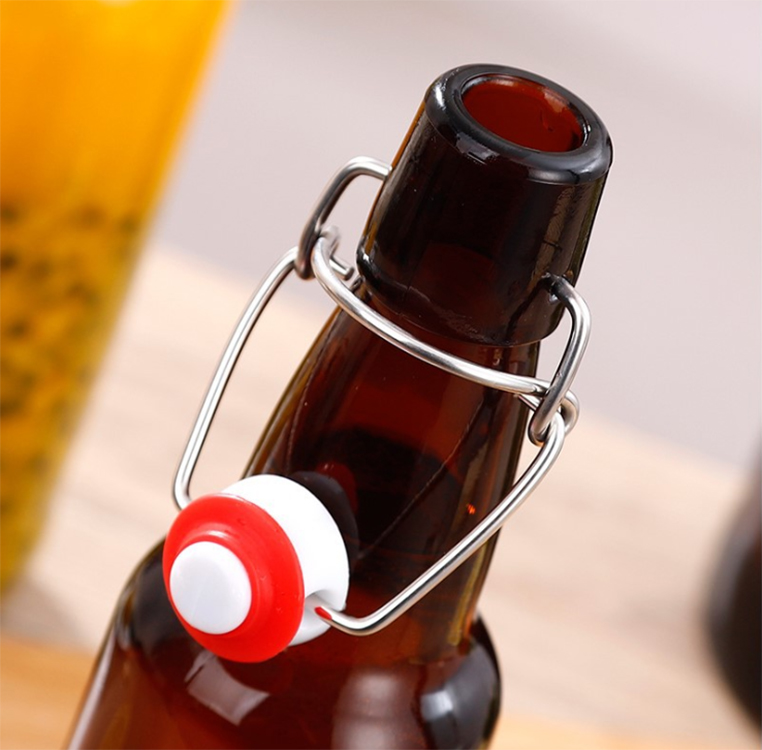 350 ml 500 ml 1000 ml Amber Glass Beer Bottles for Home Brewing with Flip Caps