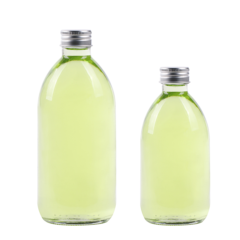 350 ml clear round glass kombucha bottles with screw lid
