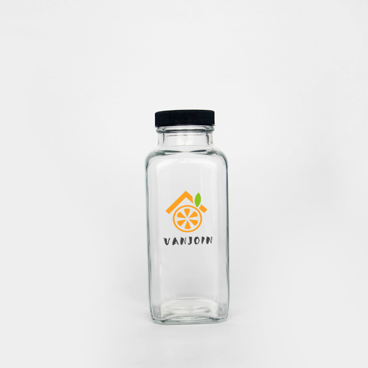 350ml 12oz French Square Beverage Juice Glass Bottle Packaging Drink