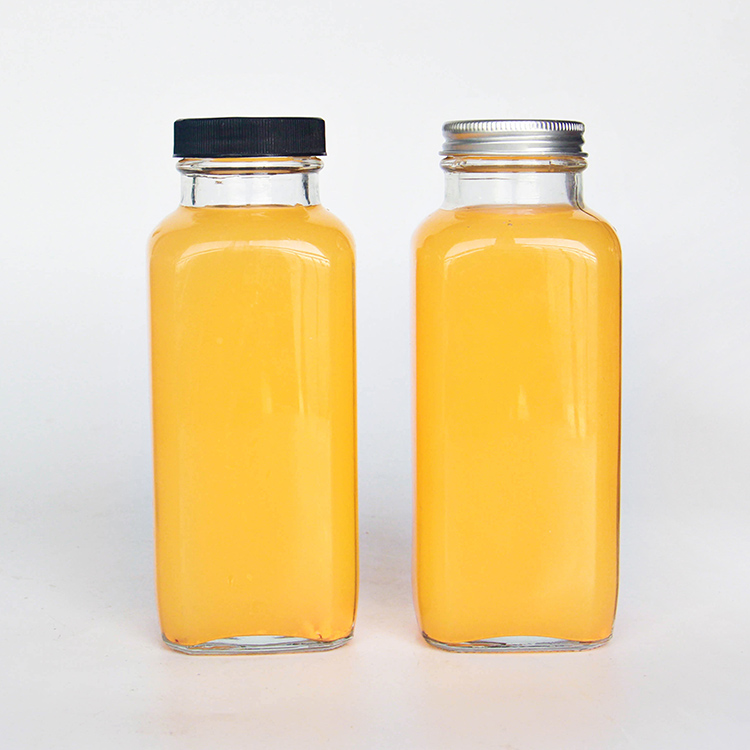 350ml 12oz French Square Beverage Juice Glass Bottle Packaging Drink