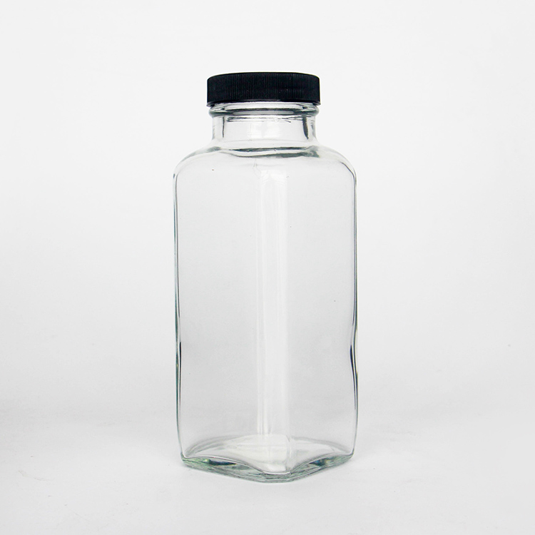 350ml 12oz French Square Beverage Juice Glass Bottle Packaging Drink