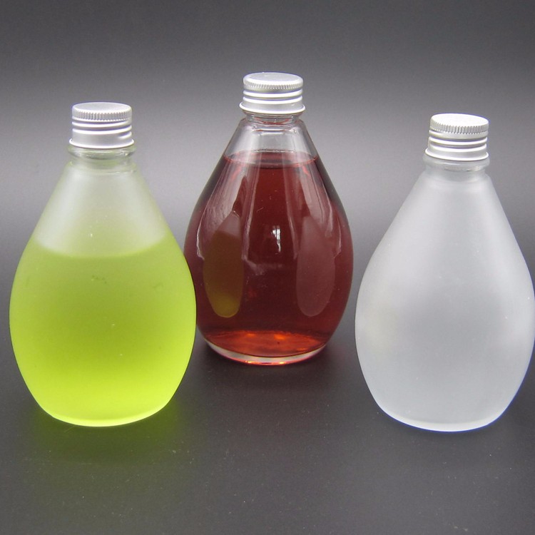 350ml 12oz clear/ frost cold brew juice glass bottle kombucha bottle with screw cap