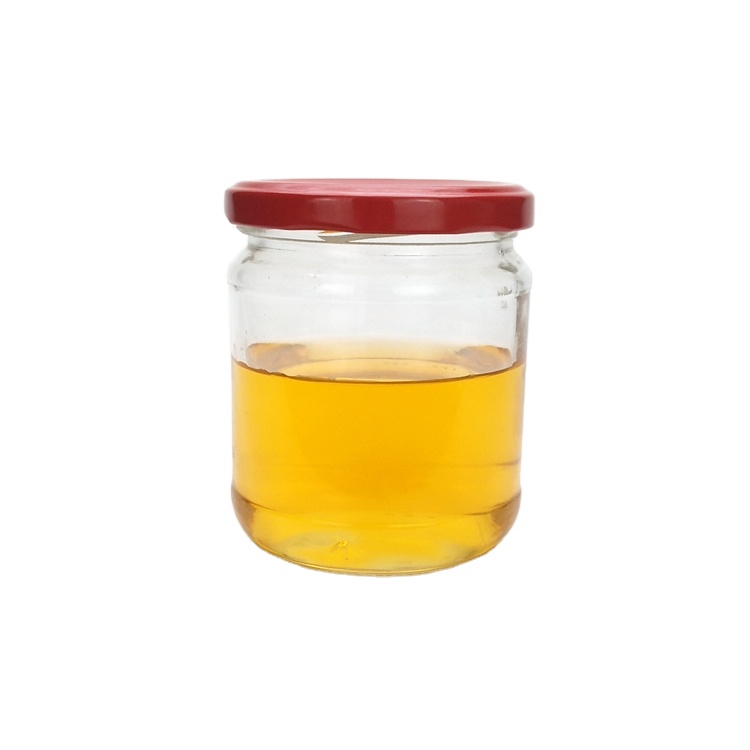 350ml 12oz round clear glass sauce jar canning food jar with metal lid wholesale