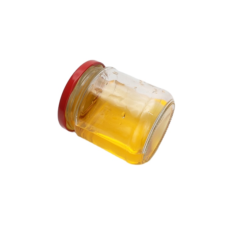 350ml 12oz round clear glass sauce jar canning food jar with metal lid wholesale