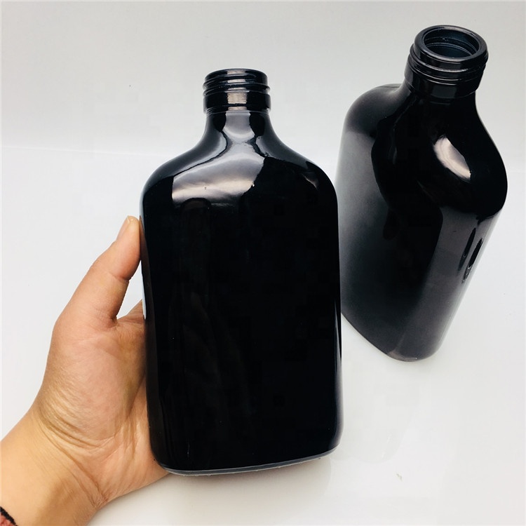 350ml 375ml empty matte black wine bottle spray coffee bottle with lid wholesale