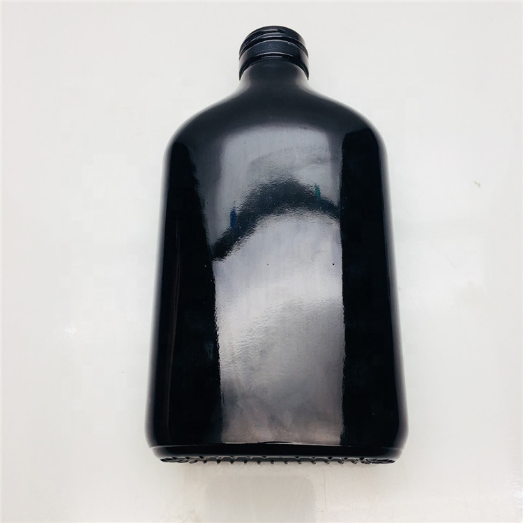 350ml 375ml empty matte black wine bottle spray coffee bottle with lid wholesale