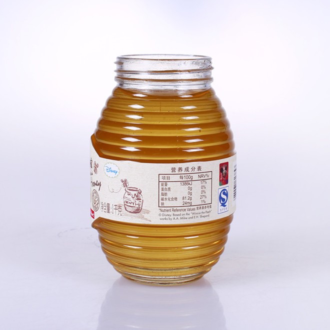350ml 500g beehive shape glass jar for honey with metal lid