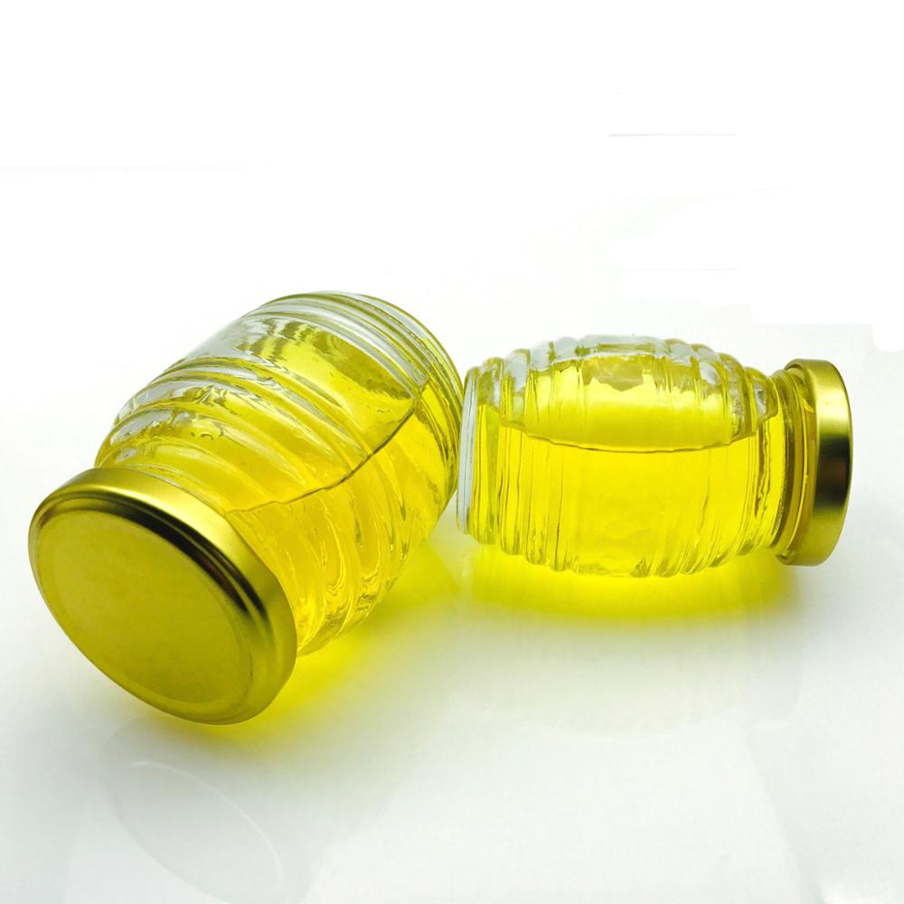 350ml 500g beehive shape glass jar for honey with metal lid