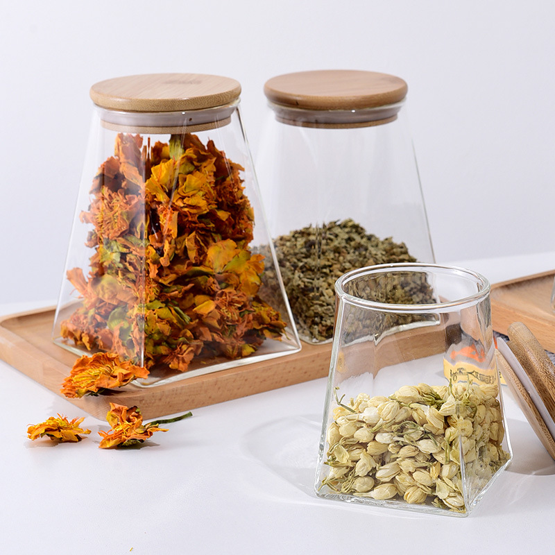 350ml/500ml/750ml/950ml Coffeetea Sugar Jar Glass Container Candy Jar Storage Container Kitchen Container Cover
