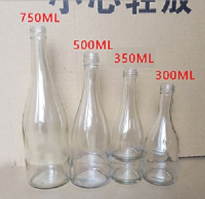 350ml 500ml 750ml High end champagne soft drinks french evian mineral water glass bottle for beverage use