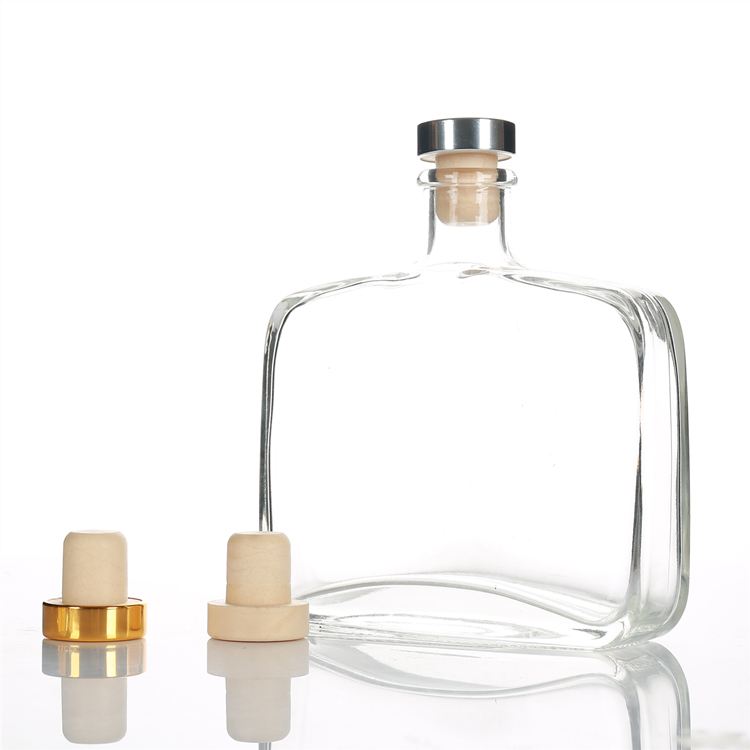 350ml 500ml Clear Empty High Transparent Empty Glass Reed Diffuser Bottle  / Empty Flat Round WIne Bottle