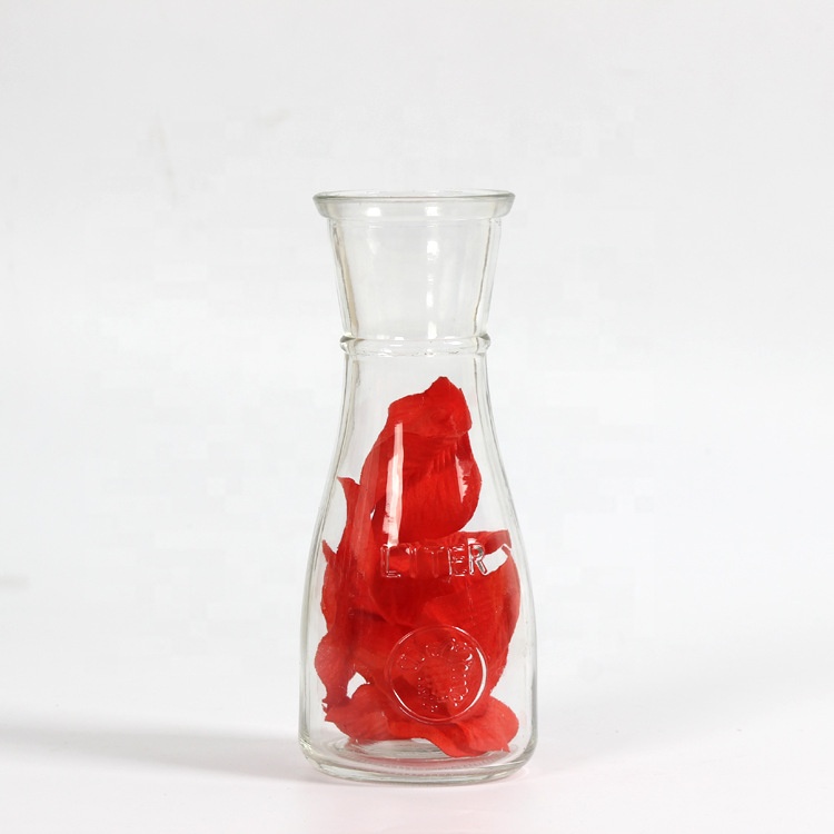 350ml 500ml Ring Neck Glass Sauce Bottle Beverage Bottle Juice Bottle With Metal Cap