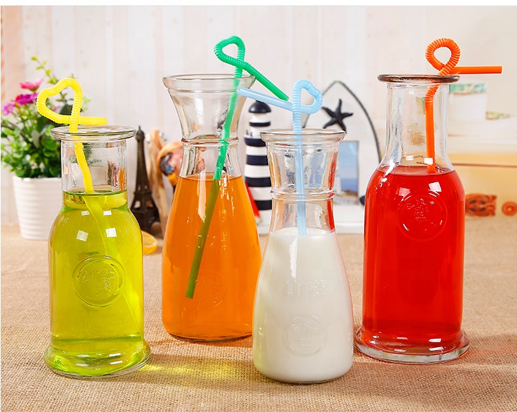350ml 500ml Ring Neck Glass Sauce Bottle Beverage Bottle Juice Bottle With Metal Cap