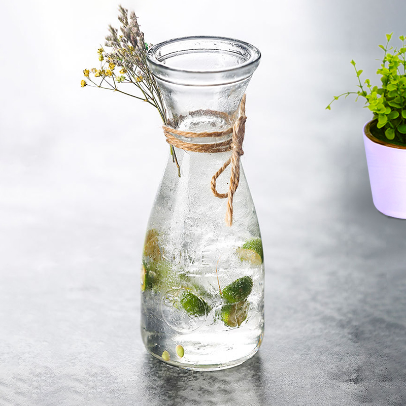350ml 500ml clear glass milk juice drink jar flower tea decoration glass bottle beverage glass bottle