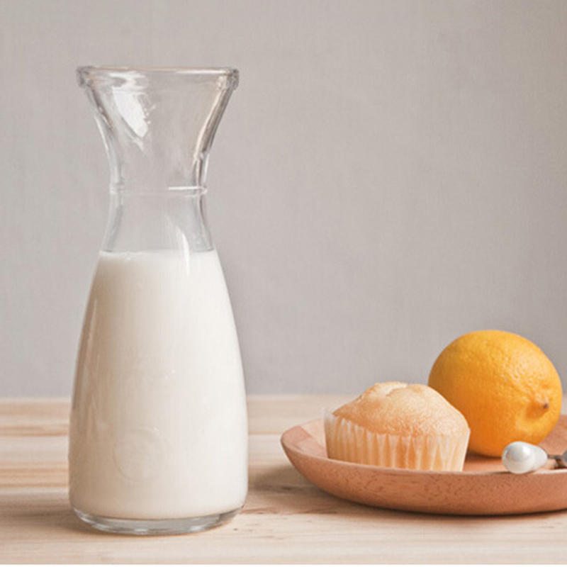 350ml 500ml clear glass milk juice drink jar flower tea decoration glass bottle beverage glass bottle