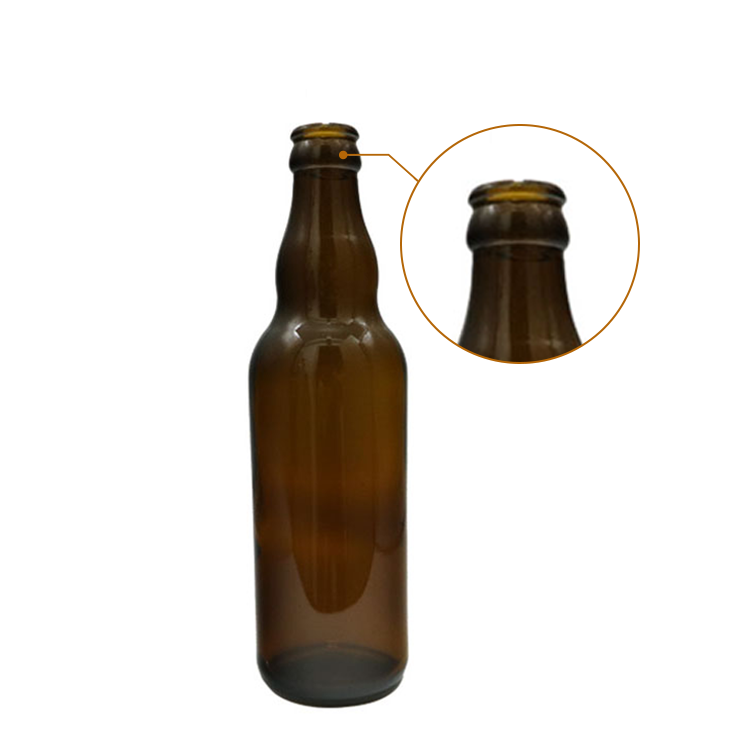 350ml Custom Empty Beer Mini Glass Liquor Bottles Crown Caps For Alcohol