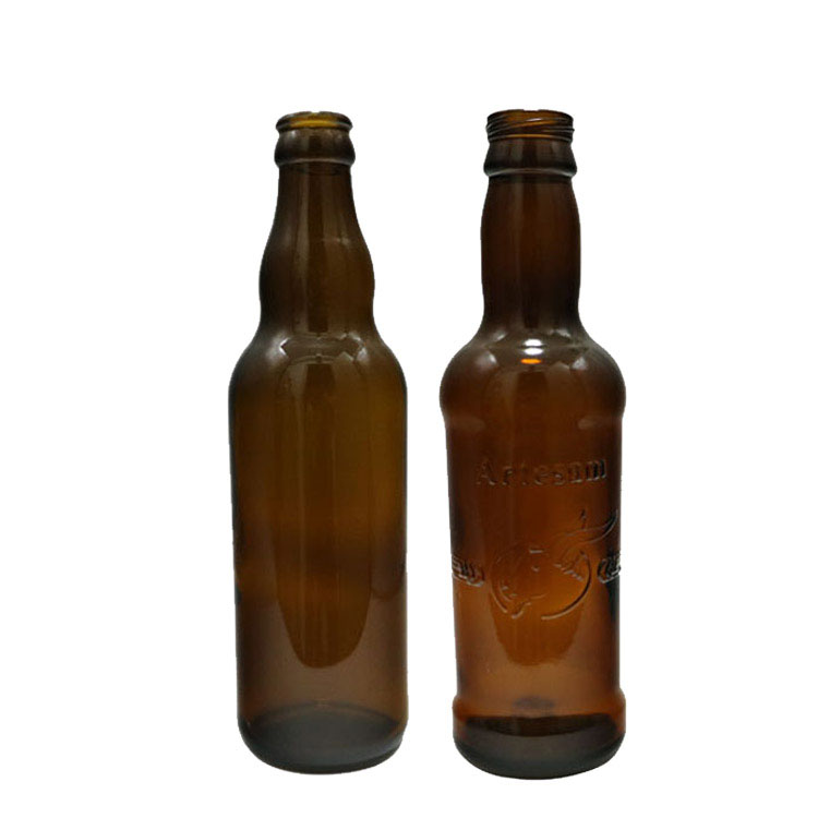 350ml Custom Empty Beer Mini Glass Liquor Bottles Crown Caps For Alcohol