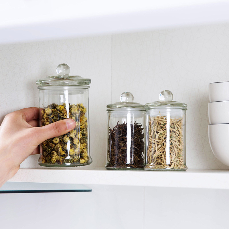 350ml Empty Kitchen Storage Container Tea Coffee Container Glass Jar