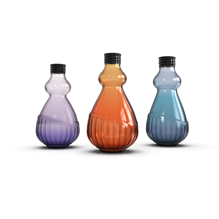 350ml Empty mineral water carbonated beverage glass bottle with metal cover