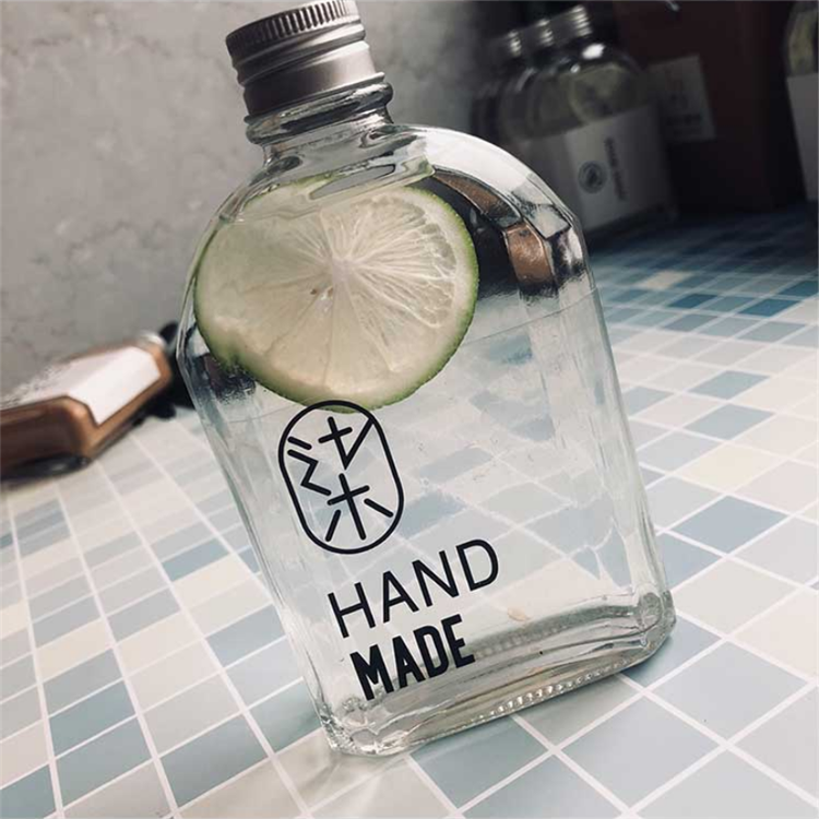350ml Flat wine drink glass bottle