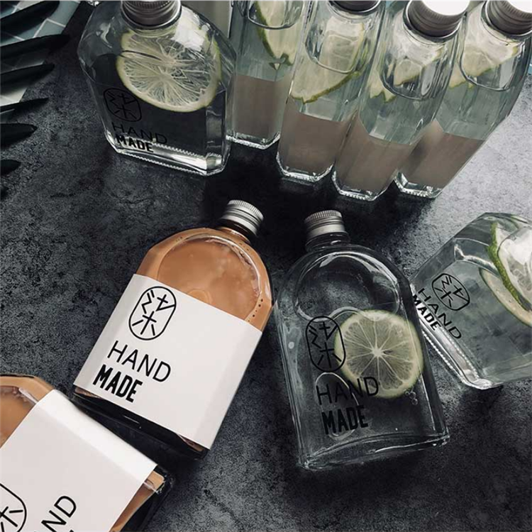 350ml Flat wine drink glass bottle