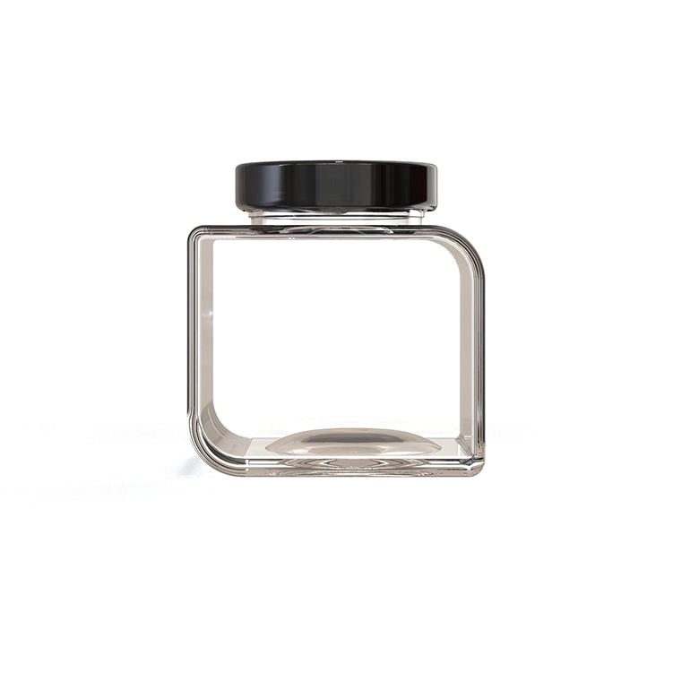 350ml Unique Square Glass Jar For BBQ Hot Sauce Chili Sauce Glass Bottle With Twist-off Cap