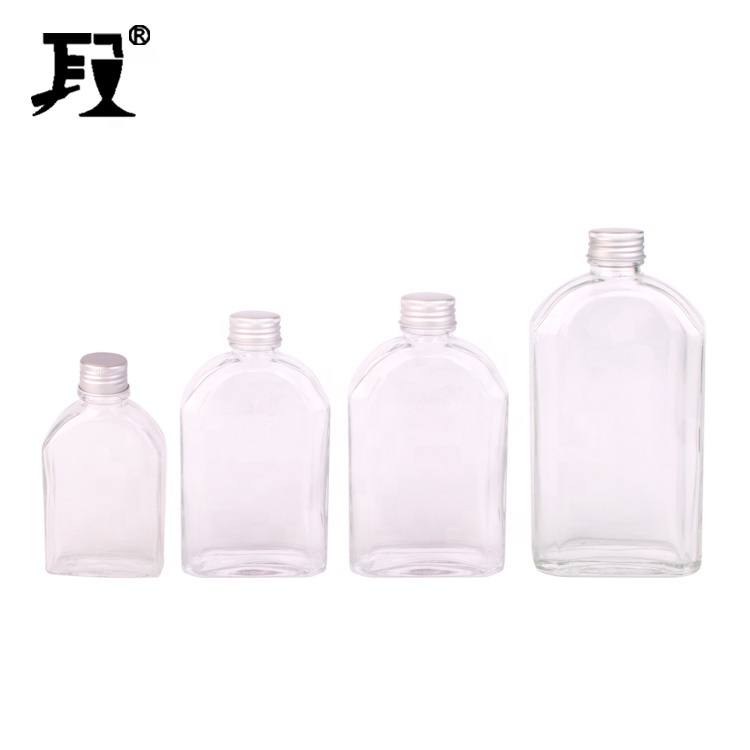 350ml arch-shaped glass beverage bottles with metal lids