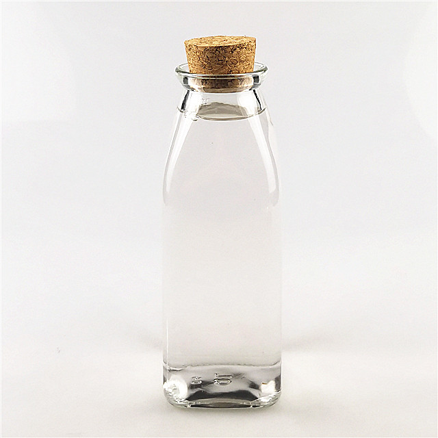 350ml clear glass bottle milk with lid