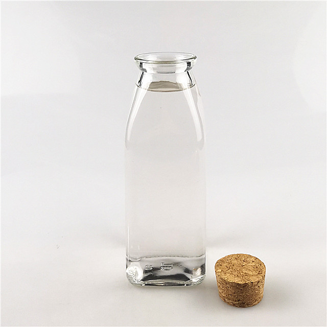 350ml clear glass bottle milk with lid