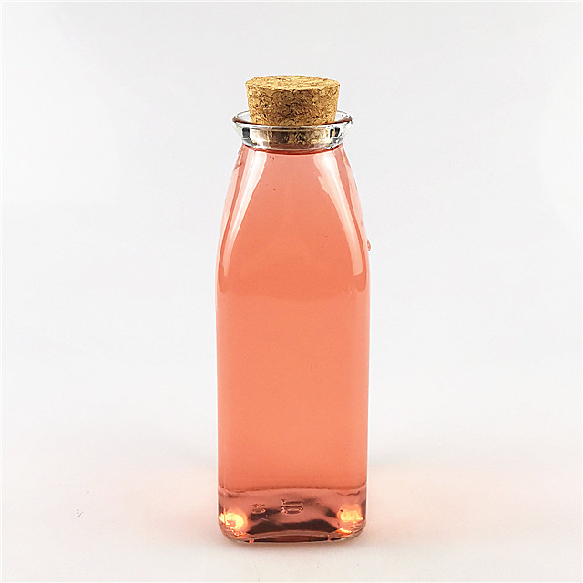 350ml clear glass bottle milk with lid