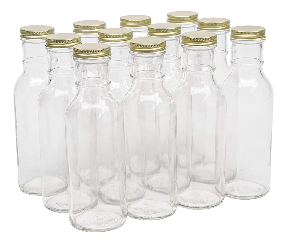350ml clear glass woozy bottle sauce bottle metal lid wholesale