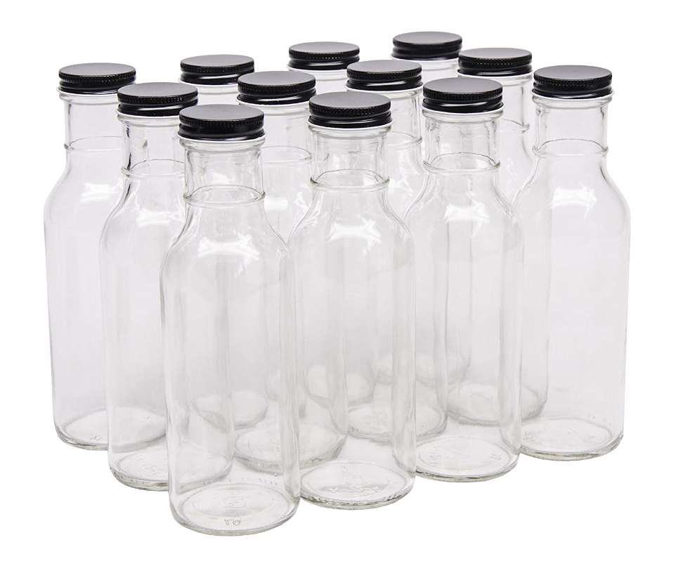 350ml clear glass woozy bottle sauce bottle metal lid wholesale