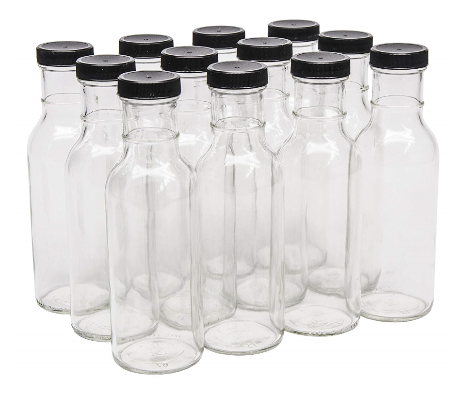 350ml clear glass woozy bottle sauce bottle metal lid wholesale