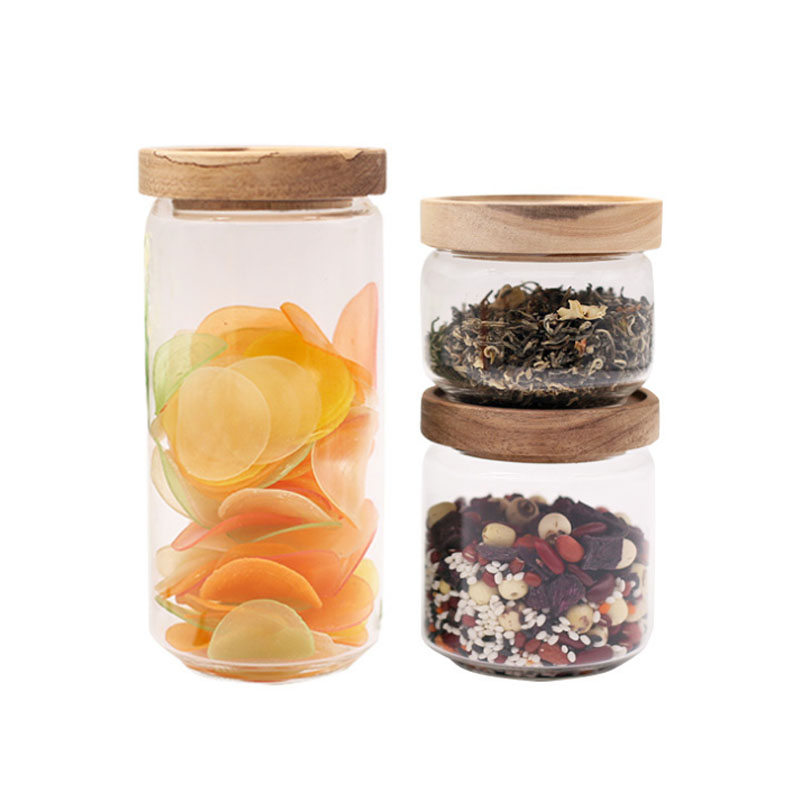 350ml diameter storage jar with lid clear glass jar