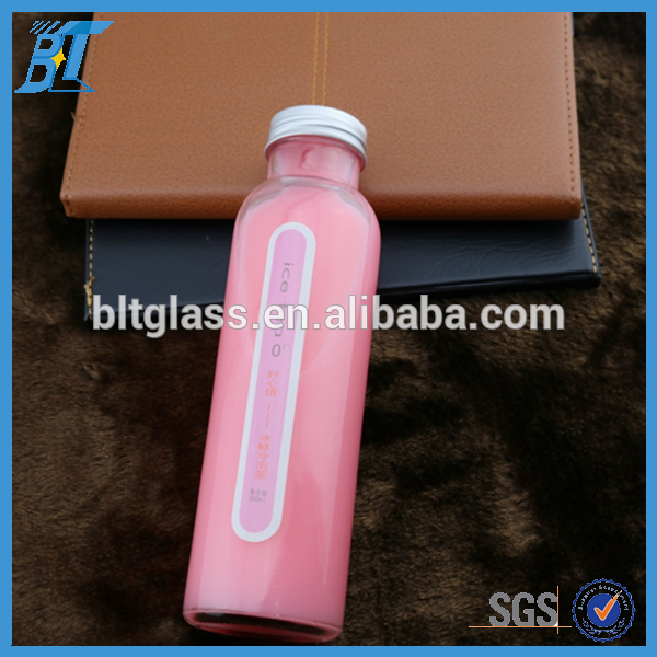 350ml glass bottles with aluminium lid juice water milk beverage glass bottle