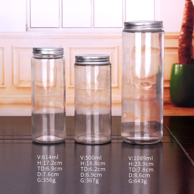 350ml hermetic clear mason jam glass jar round storage jar with metal lid