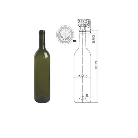 350ml red wine glass bottle