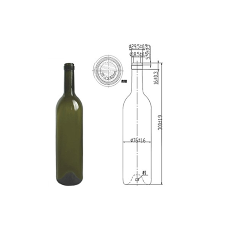 350ml red wine glass bottle