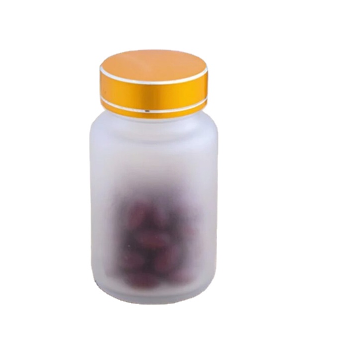 35ml 60ml 100ml frosted glass health care food bottle medicine pill vitamin capsule bottles
