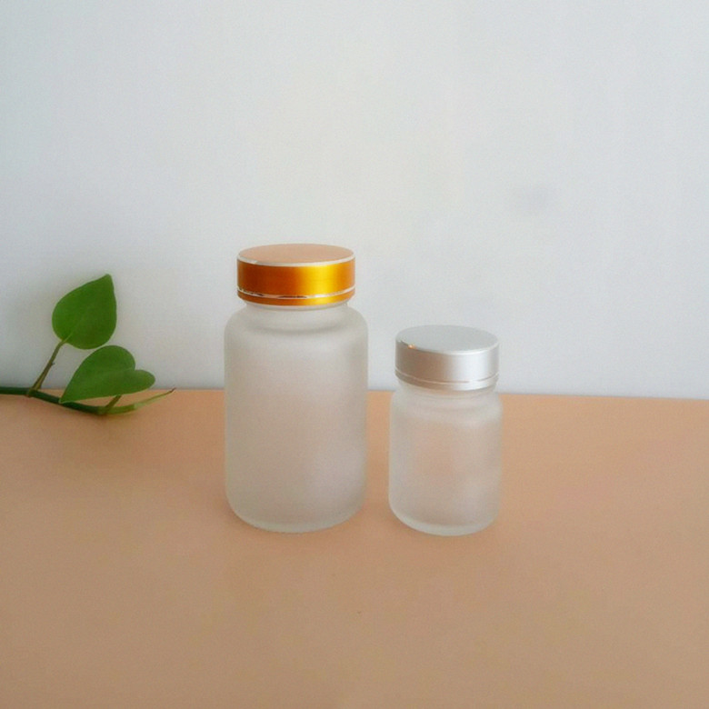 35ml 60ml 100ml frosted glass health care food bottle medicine pill vitamin capsule bottles